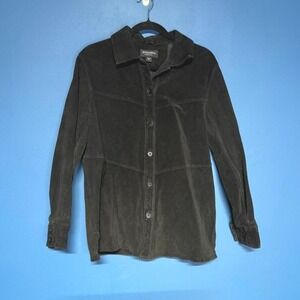 Vintage 90s Black Suede Shacket‎ Women's Size Large Bernardo Collection Leather